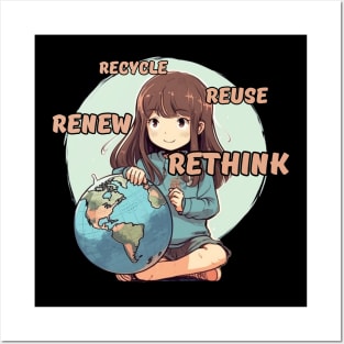 Recycle Reuse Renew Rethink Posters and Art